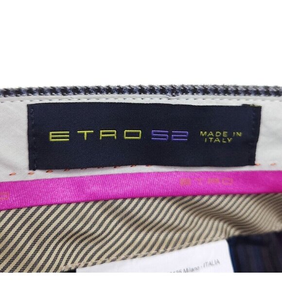 Etro Houndstooth-jacquard Cotton Trousers Size IT 52 US 36 L Mens Gray Pant $575 - Picture 7 of 9
